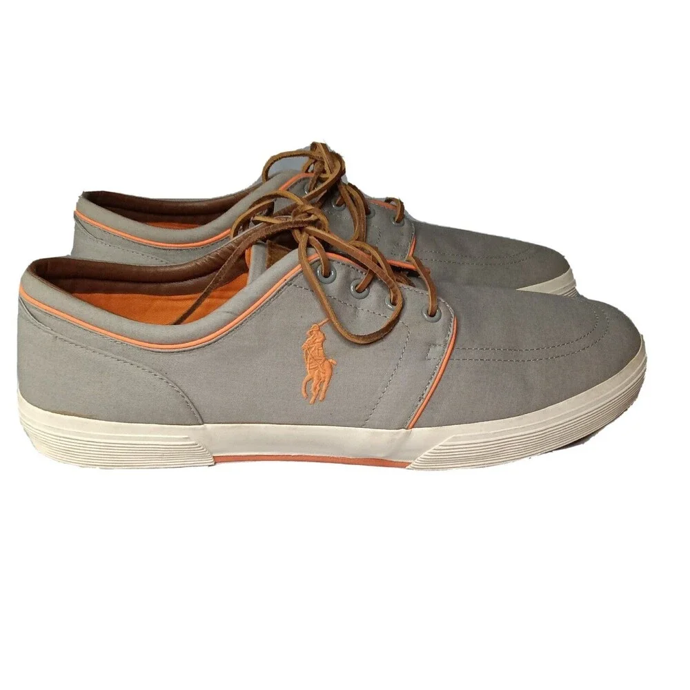 Polo Ralph Lauren Shoes Men's Size 16 D Faxon Low Canvas Sneakers Grey
